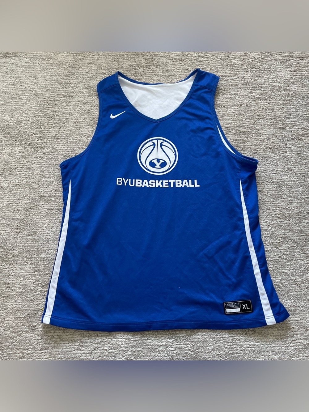 Nike BYU Cougars Reversible Basketball Practice Jersey Men’s Size XL Blue White